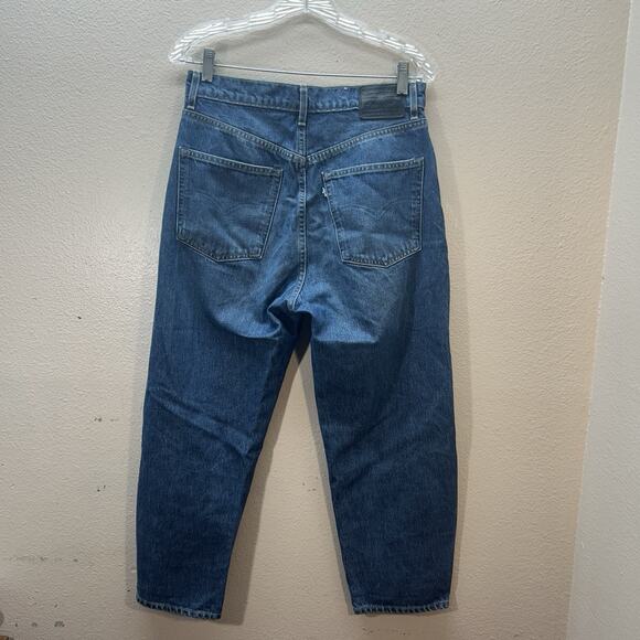 LEVI'S Made & Crafted Barrel Crop High Rise Cropped Jeans Size 27 Rigid Denim - Picture 5 of 10